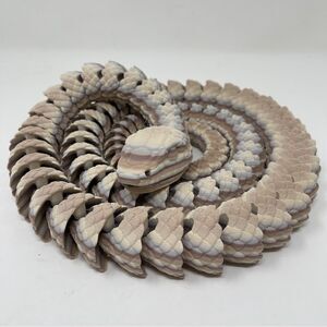 Articulating Snakes 3D Printed 5' Long (60") Rock Color Décor Gift or Education